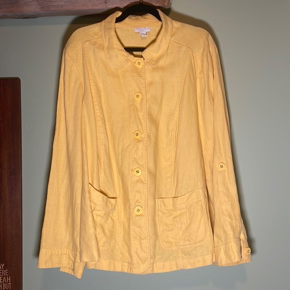 Charter Club- 100% Linen yellow 2x ladies Jacket